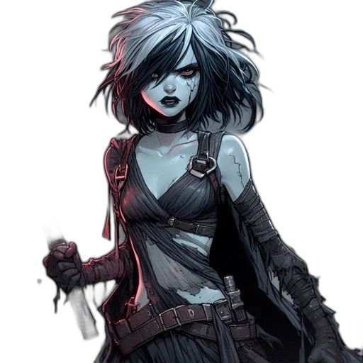 comic book art, concept art, fantasy art, cyberpunk transparent PNG cut-out