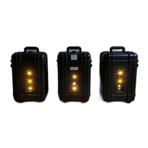 3d render, three, identical, black transparent PNG cut-out