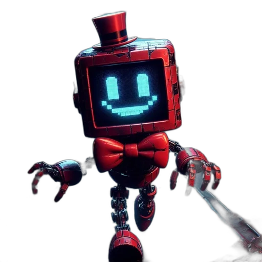 robot, staff, weapon, 3d render transparent PNG cut-out