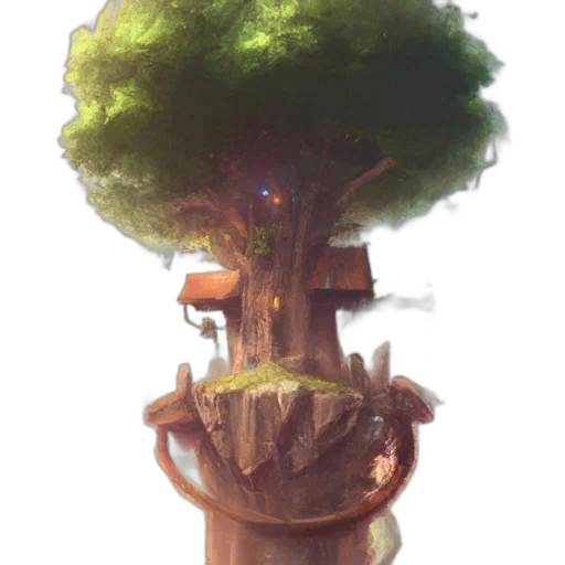 tree, crown, staff, robot transparent PNG cut-out