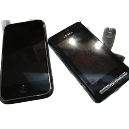 two, smartphones, one, labeled transparent PNG cut-out