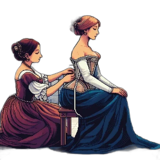 dress, pixel art, comic book art, concept art transparent PNG cut-out