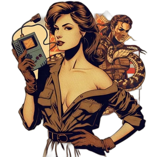 comic book art, cyberpunk, concept art, pixel art transparent PNG cut-out