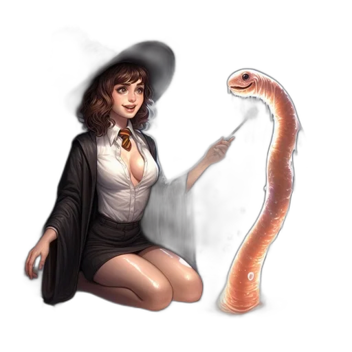 staff, creature, dragon, fantasy art transparent PNG cut-out