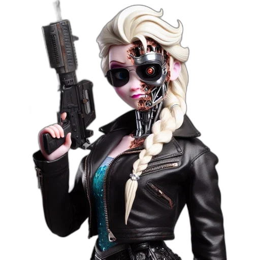 robot, weapon, jacket, cyberpunk transparent PNG cut-out