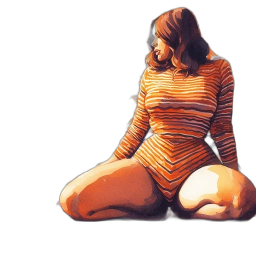 dress, hair, creature, robot transparent PNG cut-out