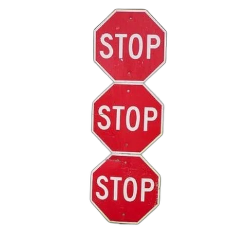 three, red, stop, signs transparent PNG cut-out