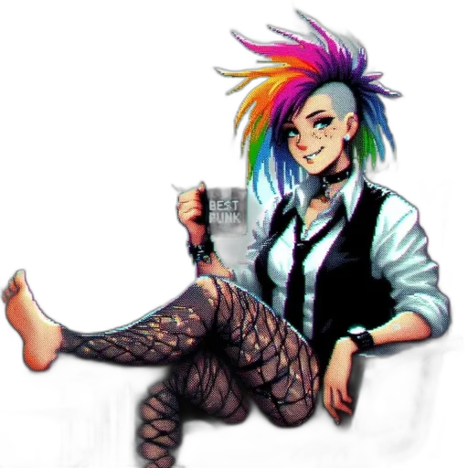 hair, jacket, staff, cartoon transparent PNG cut-out