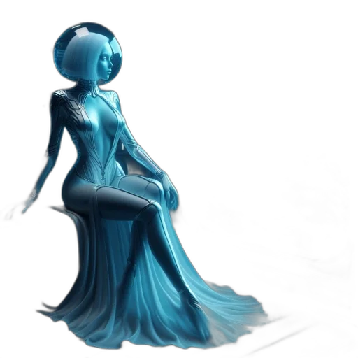 dress, robot, crown, creature transparent PNG cut-out