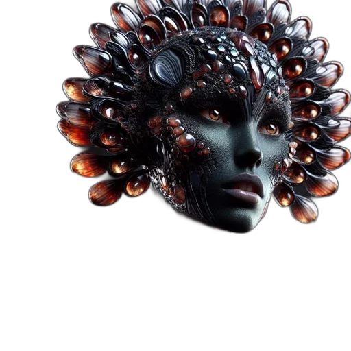 mask, crown, hair, jewelry transparent PNG cut-out