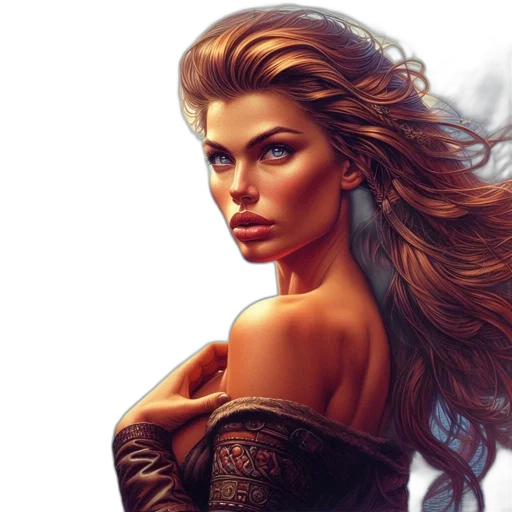 face, jewelry, fantasy art, photorealistic transparent PNG cut-out