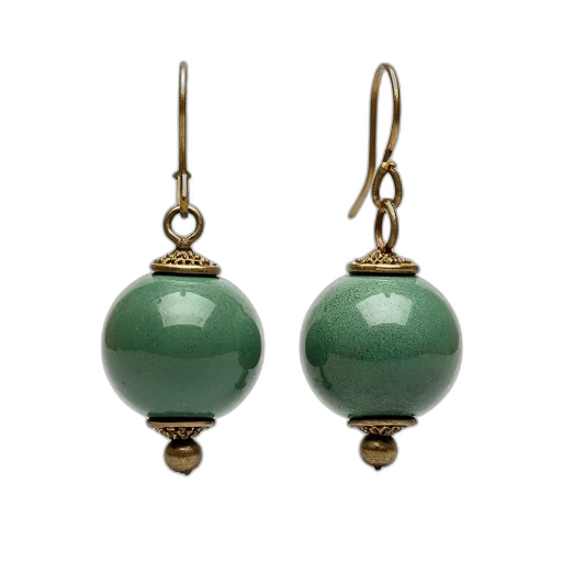 jewelry, green, pair, earrings transparent PNG cut-out