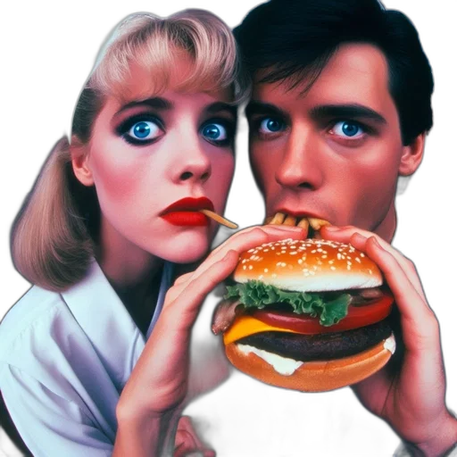 food, face, photorealistic, vaporwave transparent PNG cut-out