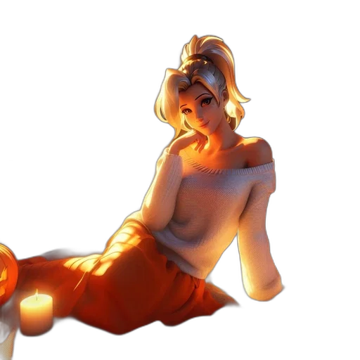dress, staff, concept art, 3d render transparent PNG cut-out