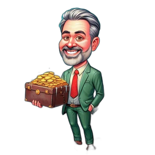 cartoon, elderly, gentleman, stands transparent PNG cut-out