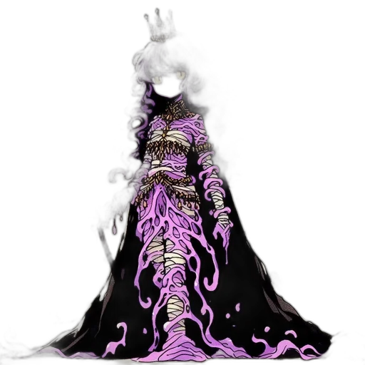 dress, dragon, crown, hair transparent PNG cut-out