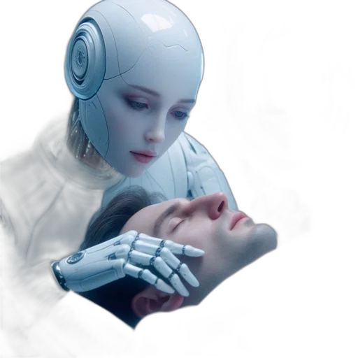 robot, cyberpunk, concept art, 3d render transparent PNG cut-out