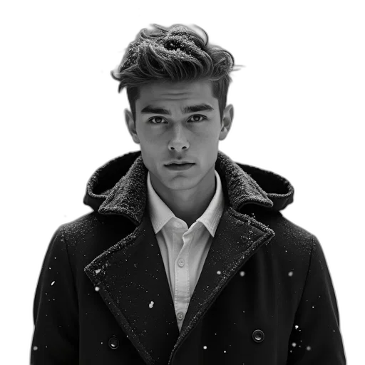 jacket, face, hair, hat transparent PNG cut-out