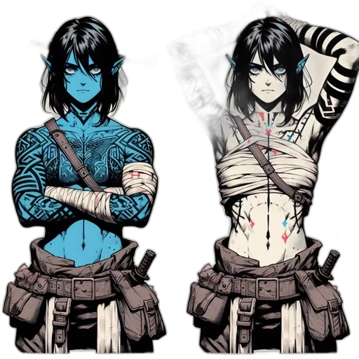 comic book art, concept art, fantasy art, anime transparent PNG cut-out