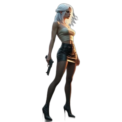 dress, weapon, staff, robot transparent PNG cut-out