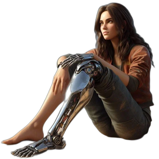 robot, concept art, cyberpunk, 3d render transparent PNG cut-out