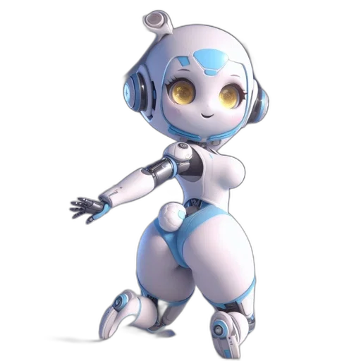 robot, concept art, 3d render, cyberpunk transparent PNG cut-out