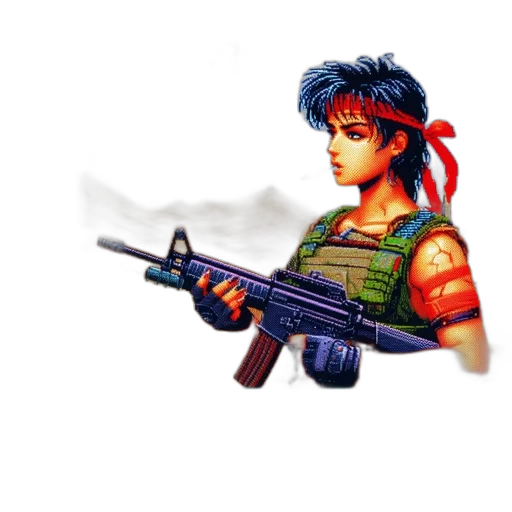 weapon, pixel art, concept art, cyberpunk transparent PNG cut-out