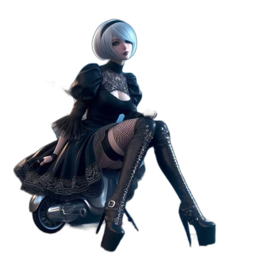 robot, dress, weapon, staff transparent PNG cut-out