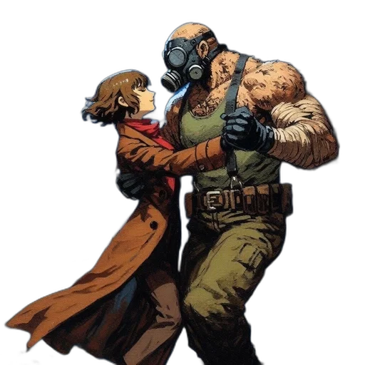 mask, jacket, comic book art, concept art transparent PNG cut-out