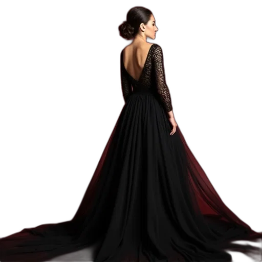dress, photorealistic, concept art, dark transparent PNG cut-out