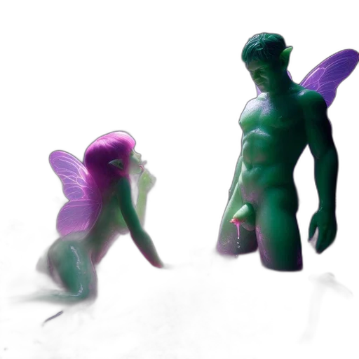 creature, 3d render, concept art, vaporwave transparent PNG cut-out