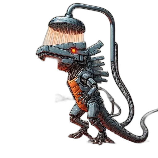 staff, creature, dragon, robot transparent PNG cut-out