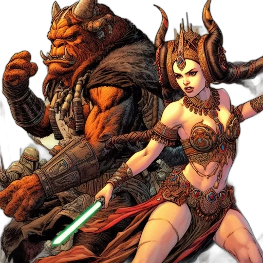 comic book art, fantasy art, concept art, two transparent PNG cut-out