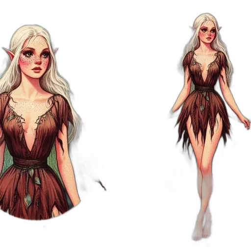 dress, fantasy art, concept art, comic book art transparent PNG cut-out