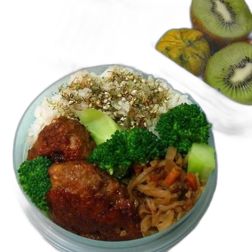 food, bowl, meatballs, rice transparent PNG cut-out