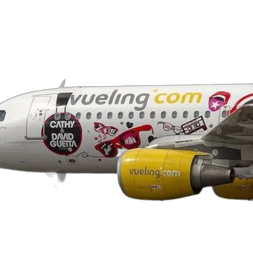 vueling, airplane, colorful, stickers transparent PNG cut-out