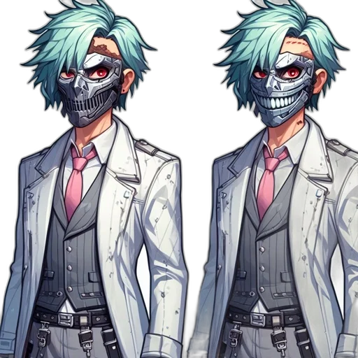 mask, concept art, comic book art, pixel art transparent PNG cut-out