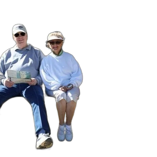 staff, hat, older, couple transparent PNG cut-out
