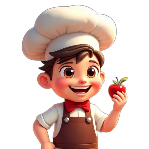 food, staff, 3d render, photorealistic transparent PNG cut-out