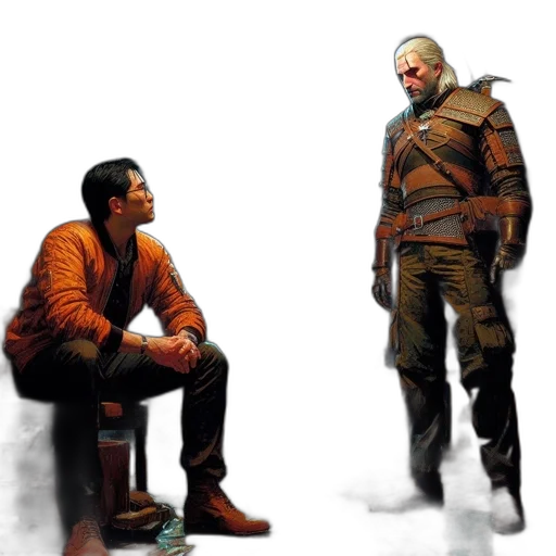 jacket, concept art, comic book art, cyberpunk transparent PNG cut-out