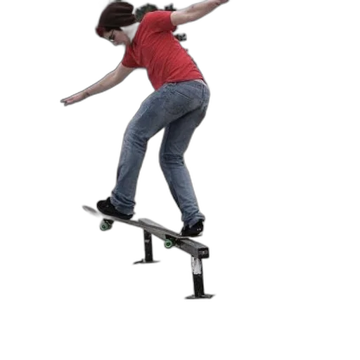 staff, 3d render, skateboarder, red transparent PNG cut-out