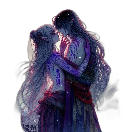 fantasy art, concept art, watercolor, pixel art transparent PNG cut-out