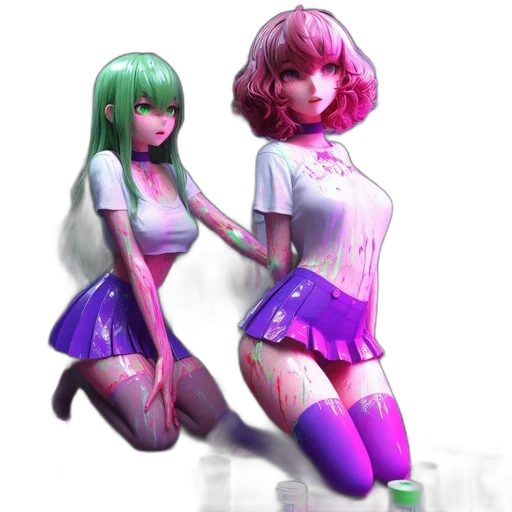 dress, concept art, vaporwave, 3d render transparent PNG cut-out