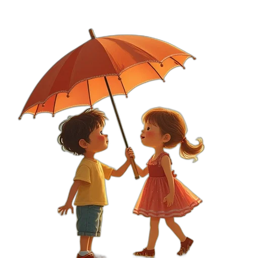 umbrella, oil painting, concept art, photorealistic transparent PNG cut-out
