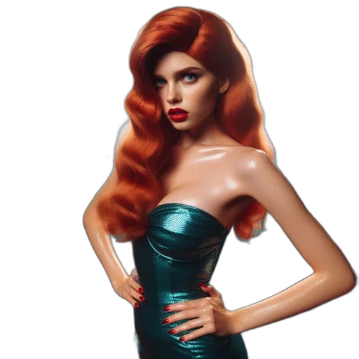 dress, hair, photorealistic, concept art transparent PNG cut-out