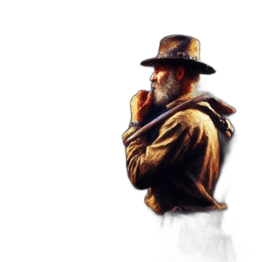 hat, jacket, face, concept art transparent PNG cut-out
