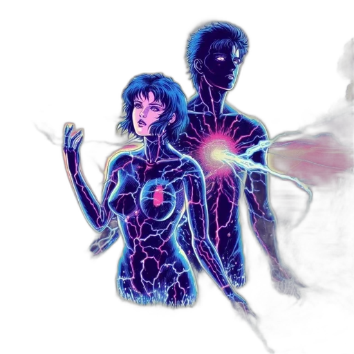 comic book art, concept art, cyberpunk, fantasy art transparent PNG cut-out
