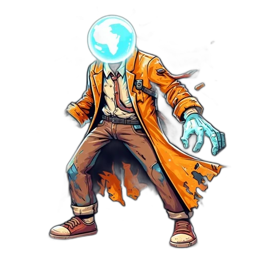 jacket, staff, mask, robot transparent PNG cut-out