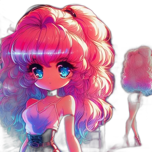 dress, hair, anime, watercolor transparent PNG cut-out
