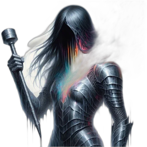 sword, robot, hair, mask transparent PNG cut-out
